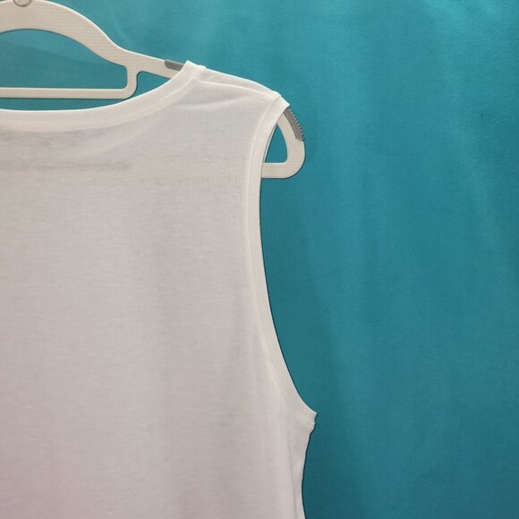 Theory Womens Sleeveless White Top With Pleated Hem - Size L - Picture 9 of 12